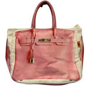 Pink and Cream Tote Bag